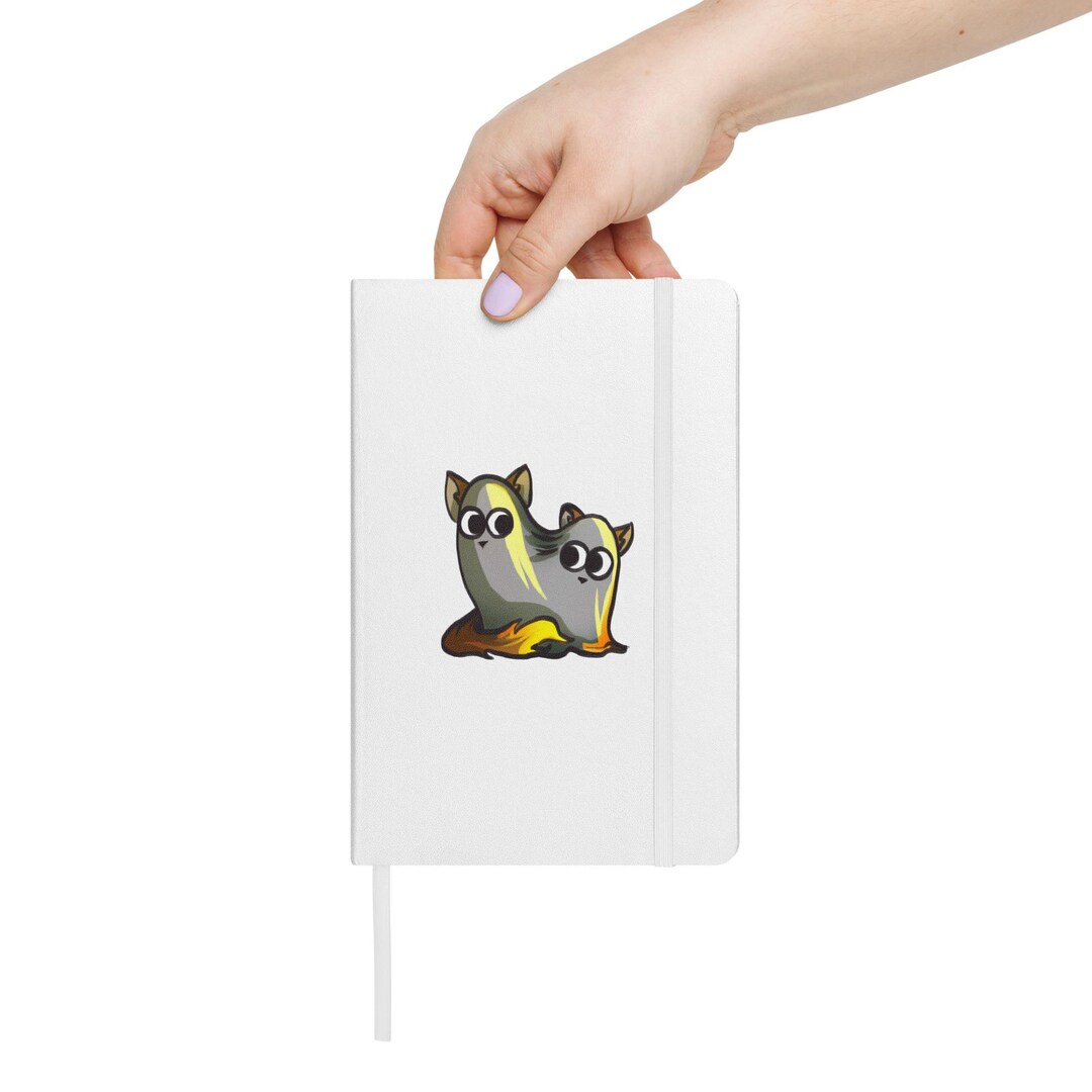 Hardcover Bound Notebook White With Two Ghost Cats Print Halloween ...