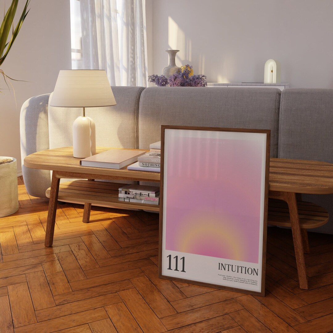 INTUITION X 111 Angel Number: Trendy Colorful Aura Poster, Grainy ...