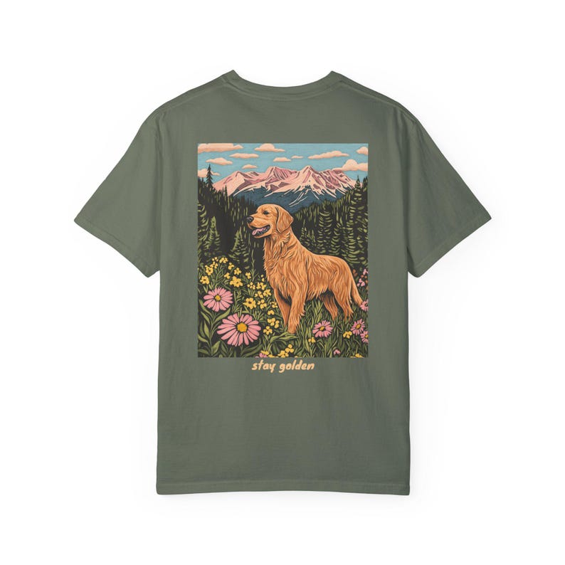Mantente dorado, camiseta de golden retriever, camiseta de senderismo, camiseta de perro, camiseta para amantes de los perros Moss