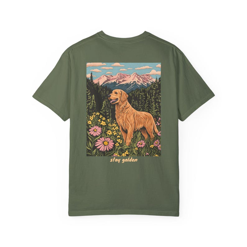 Mantente dorado, camiseta de golden retriever, camiseta de senderismo, camiseta de perro, camiseta para amantes de los perros imagen 3