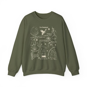 TS Halloween &quot;I&#39;m Haunted&quot; Crewneck Sweatshirt, Spooky Swift Sweater, Swift Lyrics Collage, TS Halloween