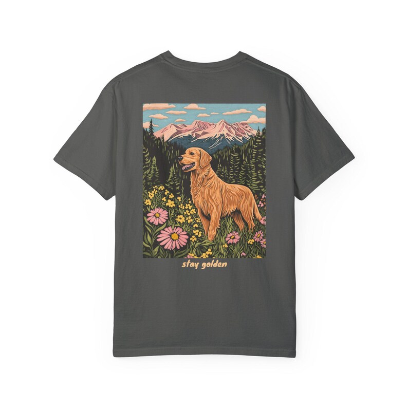 Mantente dorado, camiseta de golden retriever, camiseta de senderismo, camiseta de perro, camiseta para amantes de los perros imagen 2
