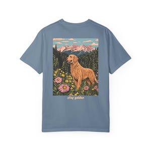 Mantente dorado, camiseta de golden retriever, camiseta de senderismo, camiseta de perro, camiseta para amantes de los perros Blue Jean