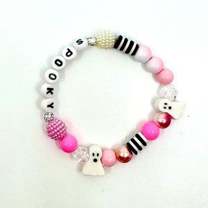 Bracciale Boo Halloween rosa per bambino o adulto