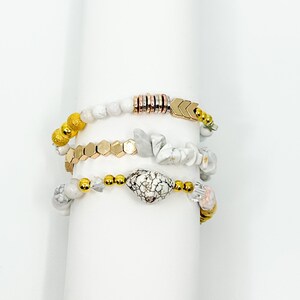 Beautiful white and gold stack