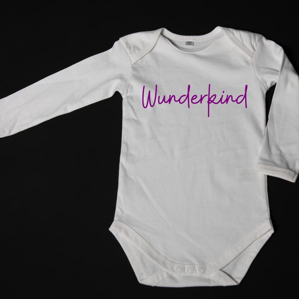Long-sleeved bodysuit - with “Wunderkind” design for kids