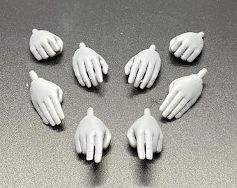 Swappable Hands for Action Figures (4 Pairs with Pegs)