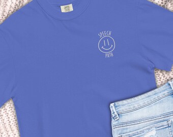 "Besticktes ""Speech Path"" Happy Face Shirt."