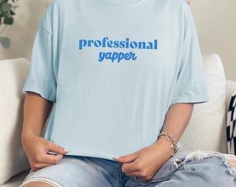 Besticktes Professionell Yapper T-Shirt in Hellblauem Chambray