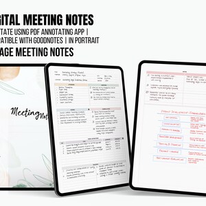 Earth-Themed Digital Meeting Notes Template: Reusable Portrait Layout (PDF)