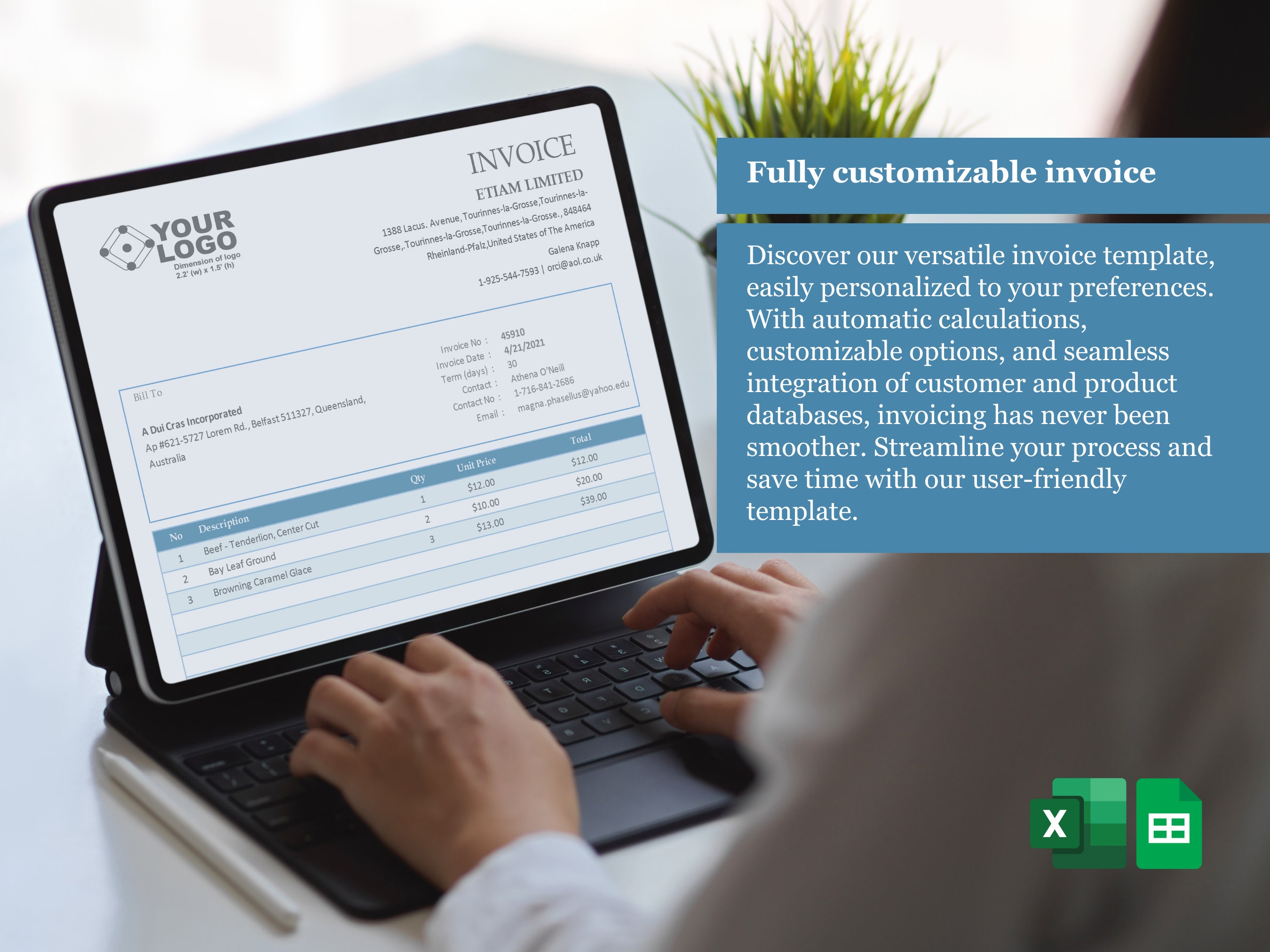Invoice Training Data Easy to Use Sales Invoice Template, Invoice Template With Customer and ...