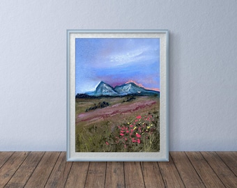 Seiser Alm - Südtirol - Italienische Berge - Italienische Landschaft - Italienischer Maler - SoftPastels - Startseite - Pastellzeichnung