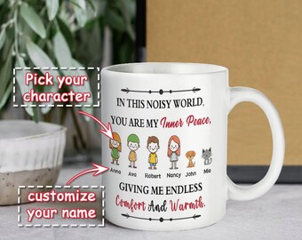 Mug personnalisé fête des mères 2024, texte personnalisé cadeaux à la mémoire d'une mère, tasse à café imprimée en 3D pour maman, cadeaux d'anniversaire de mère, tasse famille