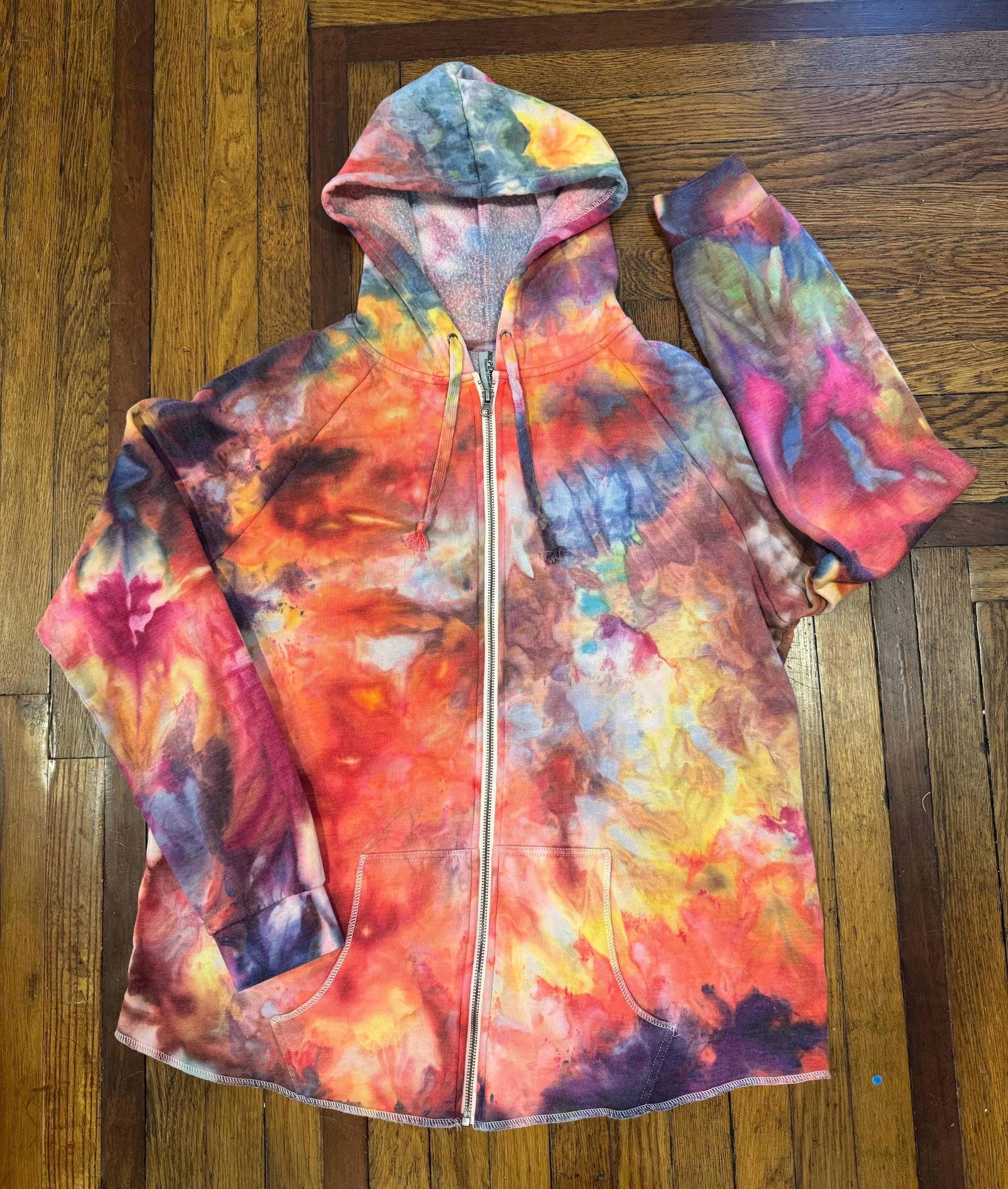 Tie Dye Zip Hoodie - Etsy