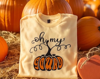 Kids Fall Design: Oh My Gourd Youth/Kids Sweatshirt and T-Shirt