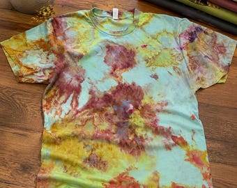Ice Dyed Custom Unisex T-Shirt, Dyed to Order - Rainbow