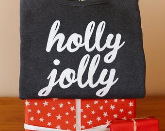 Holly Jolly Youth Relaxed Fit Sweatshirt - Puff Print Design