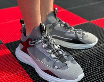 SmoothKnit Suede Sock Sneakers – Carbon Fiber Look with Reflective Accents