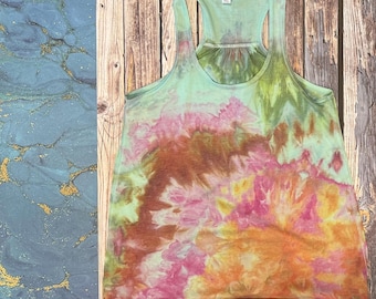 Ice Dyed Custom Racerback Tank Top, Dyed to Order
