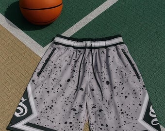Cement Gray Basketball Shorts: Comfort & Style - 7" Pockets