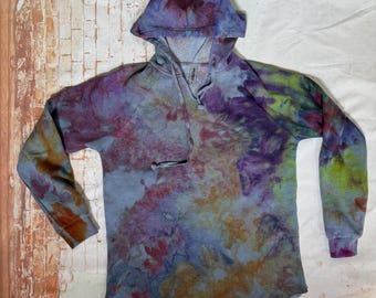 Ice Dyed Rainbow Hoodie: Custom Women's Relaxed Fit Sweatshirt
