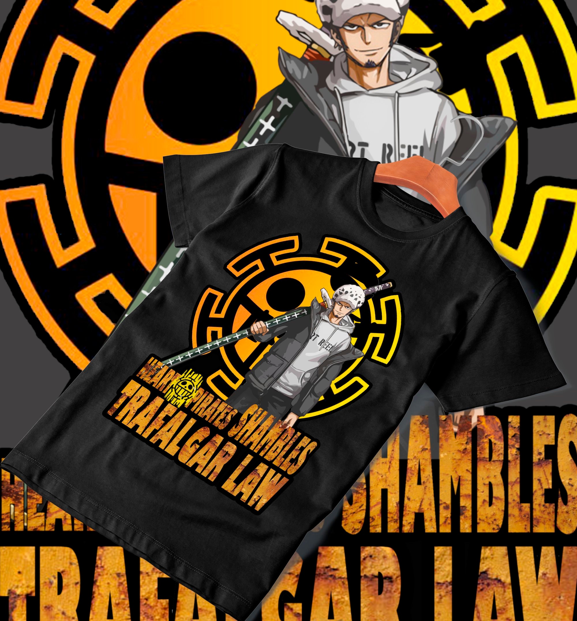 Anime T-Shirt ONE PIECE Roronoa Zoro Trafalgar Law Cosplay Short