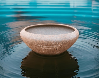 Handmade Bonsai Pot - One of a Kind Bonsai Pot - Stoneware - Bonsai Pot - Round Pot - Bonsai