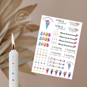 Tatuaje de vela de inscripción escolar