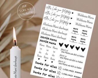 Descarga del PDF del tatuaje de vela para el Día de la Madre