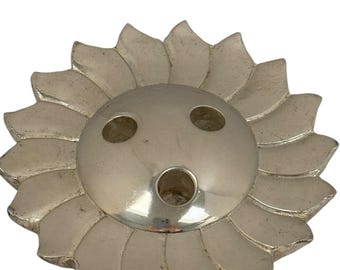 Silverplate Dansk Designs Japan Sunburst Candleholder, Danish Modern, Scandi Modern