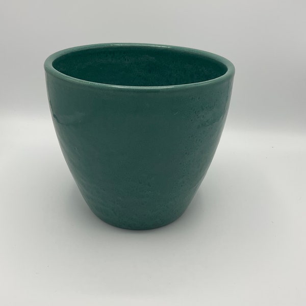 Rare Garden City Pottery Teal Flower Pot