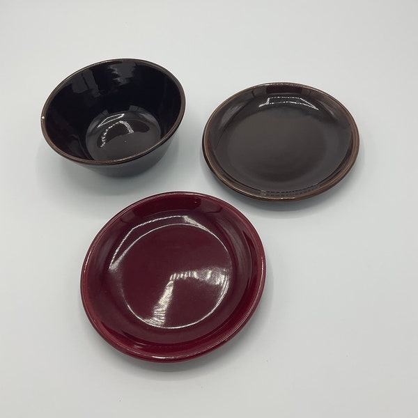 Bauer Pottery Monterey Bowl and Bread Plates