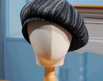 Boina de espiga / Boina de lana / Boina artesanal de estilo vintage / Boina de vendedor de periódicos de color neutro / Boina unisex versátil / Gorra para todas las estaciones
