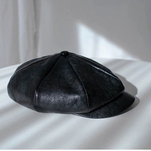 Unisex Newsboy Cap, Custom Made Oversized Newsboy Hat, Slouchy Newsboy Cap, Oversized Leather Hat, Handmade Newsboy Cap Hat,Gift for Him Her image 7