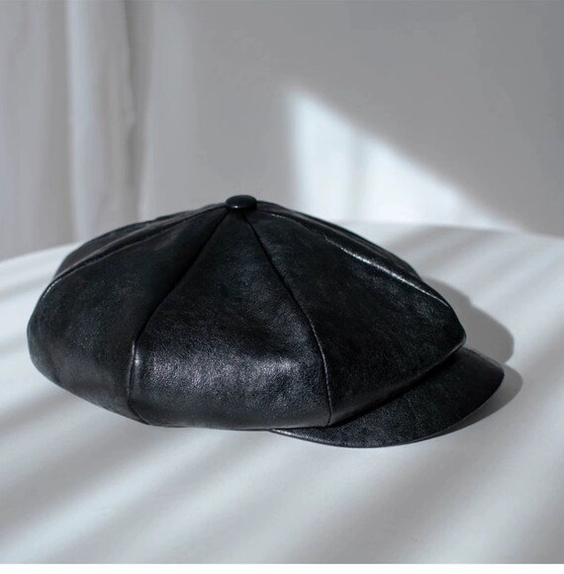 Unisex Newsboy Cap, Custom Made Oversized Newsboy Hat, Slouchy Newsboy Cap, Oversized Leather Hat, Handmade Newsboy Cap Hat,Gift for Him Her image 7