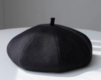 Oversize Wollmütze, Unisex Wollmütze, Baskenmütze für Große Noggin, Handgefertigte 100% Wollmütze, Slouchy Baskenmütze, Individuelle Wollmütze, Geschenk für Ihn