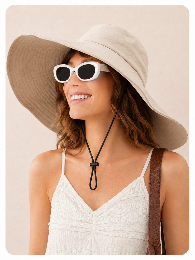 Oversized Brim UV Protection Hat - Lightweight, Breathable Sun Hat for Women - Perfect for Beach, Gardening, and Outdoor Activities image 20