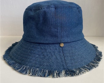 Denim emmerhoed, emmerhoed met brede rand voor dames heren, unisex emmerhoed, zonnehoed, strandhoed, zomerhoed voor dames heren