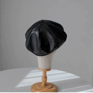 Unisex Newsboy Cap, Custom Made Oversized Newsboy Hat, Slouchy Newsboy Cap, Oversized Leather Hat, Handmade Newsboy Cap Hat,Gift for Him Her image 6