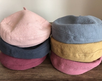 Spring Summer Beret for Women, Linen Beret Hat, Spring/Summer Beret for Girl/Women, Solid Colour Beret,Painter Beret, Gift for her