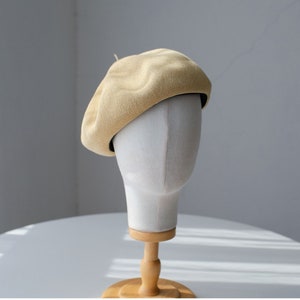 M Large Size Solid Colour Linen Beret,Spring/Summer/Fall Beret for Girl/Women, Handmade Beret Hat, Painter Beret, Gift for her