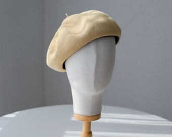 M Large Size Solid Colour Linen Beret,Spring/Summer/Fall Beret for Girl/Women, Handmade Beret Hat, Painter Beret, Gift for her