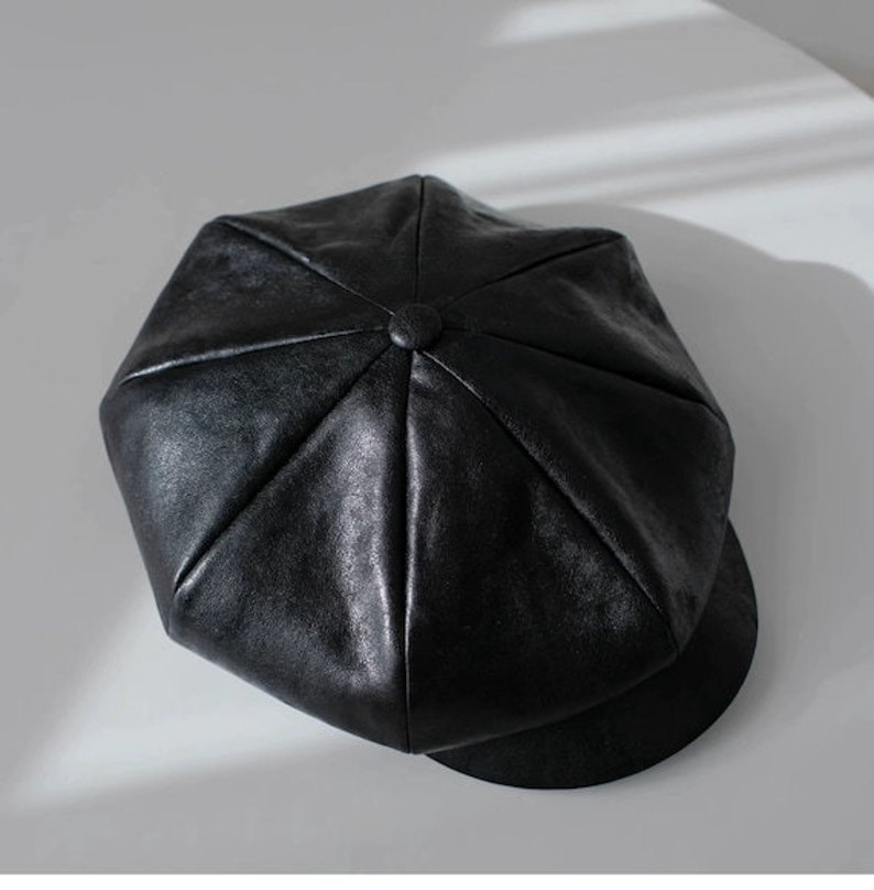 Unisex Newsboy Cap, Custom Made Oversized Newsboy Hat, Slouchy Newsboy Cap, Oversized Leather Hat, Handmade Newsboy Cap Hat,Gift for Him Her image 8