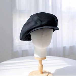 Cappello da giornalaio extra large su misura, berretto da giornalaio morbido, cappello da giornalaio oversize in lino per uomo/donna, berretto da giornalaio fatto a mano, stile vintage