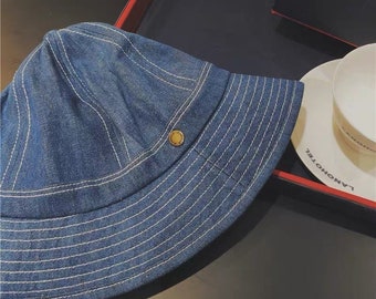 Oversized denim emmerhoed, grote emmerhoed voor dames heren, XL XXL emmerhoed, zonnehoed, strandhoed, zomerhoed voor dames heren