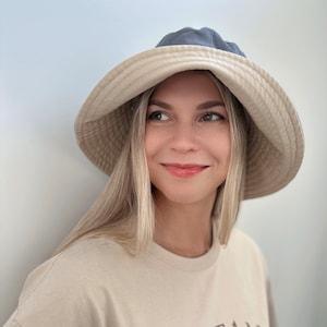 Oversized Reversible Short/Wide Brim Bucket Hat, Large Bucket Hat for Women Men, L XL XXL Bucket Hat, Sun hat, Beach Hat, Unisex Summer Hat