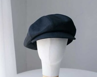 Custom Made Oversized Newsboy Hat, Slouchy Newsboy Cap, Oversized Linen Hat for Man/Women, Handmade Newsboy Cap Hat, Vintage Style