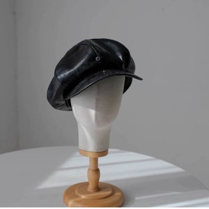 Unisex Newsboy Cap, Custom Made Oversized Newsboy Hat, Slouchy Newsboy Cap, Oversized Leather Hat, Handmade Newsboy Cap Hat,Gift for Him Her image 3