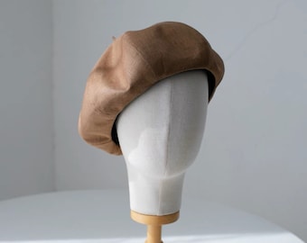 Oversized Spring Summer Beret for Women, Linen Beret Hat, Spring/Summer Beret for Girl/Women, Solid Colour Beret,Painter Beret, Gift for her