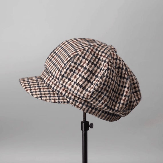 Cappello scozzese in cotone-lino chic Tesa corta Copricapo